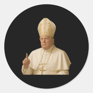 Sticker Rond Le pape Trump drôle Trump Vatican Christian Retro 