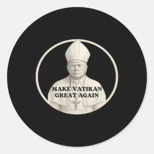 Sticker Rond Le pape Trump drôle Trump Vatican Christian Retro 