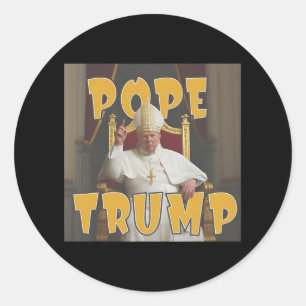 Sticker Rond Le pape Trump drôle Trump Vatican Christian Retro
