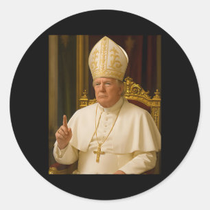 Sticker Rond Le pape Trump drôle Trump Vatican Christian Retro 