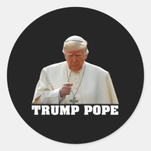 Sticker Rond Le pape Trump drôle Trump Vatican Christian Retro 