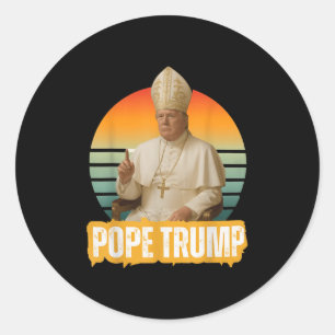 Sticker Rond Le pape Trump drôle Trump Vatican Christian Retro