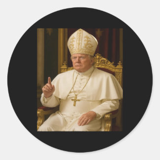 Sticker Rond Le pape Trump drôle Trump Vatican Christian Retro 