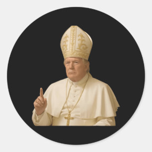 Sticker Rond Le pape Trump drôle Trump Vatican Christian Retro