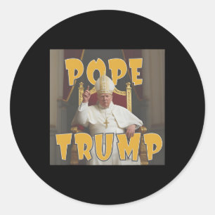 Sticker Rond Le pape Trump drôle Trump Vatican Christian Retro