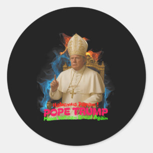 Sticker Rond Le pape Trump drôle Trump Vatican Christian Retro