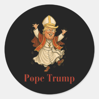 Sticker Rond Le pape Trump drôle Trump Vatican Christian Retro