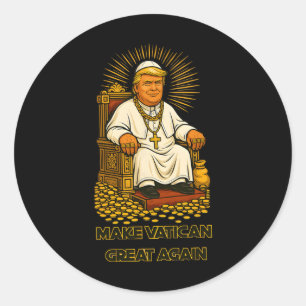 Sticker Rond Le pape Trump drôle Trump Vatican Christian Retro