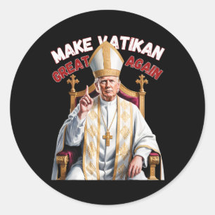 Sticker Rond Le pape Trump et le président Trump