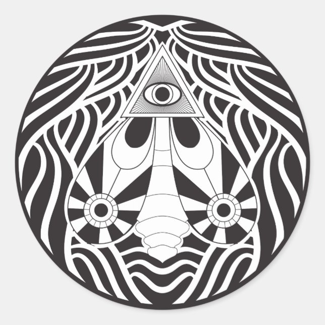 Sticker Rond Le papillon de nuit (Devant)