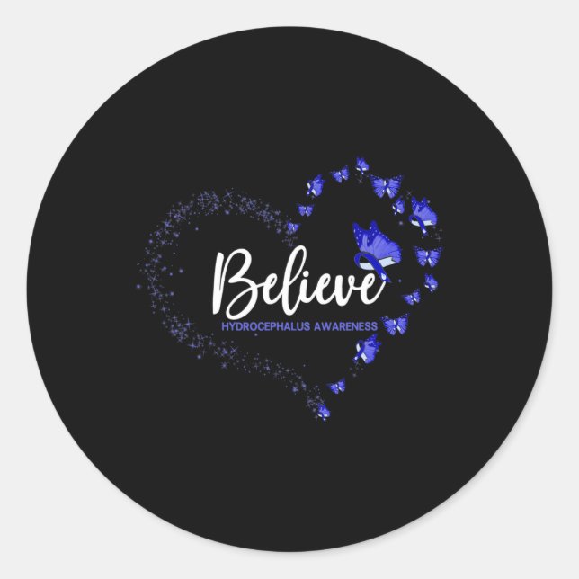 Sticker Rond Le papillon de sensibilisation (Devant)