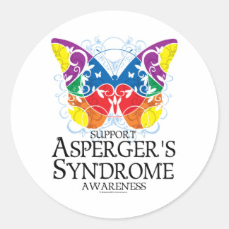 Sticker Rond Le papillon du syndrome d'Asperger