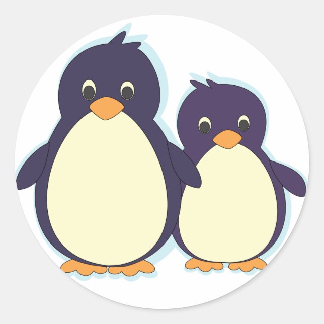 Sticker Rond Le paradis des pingouins (Devant)