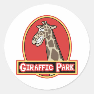Sticker Rond Le parc de la Giraffic