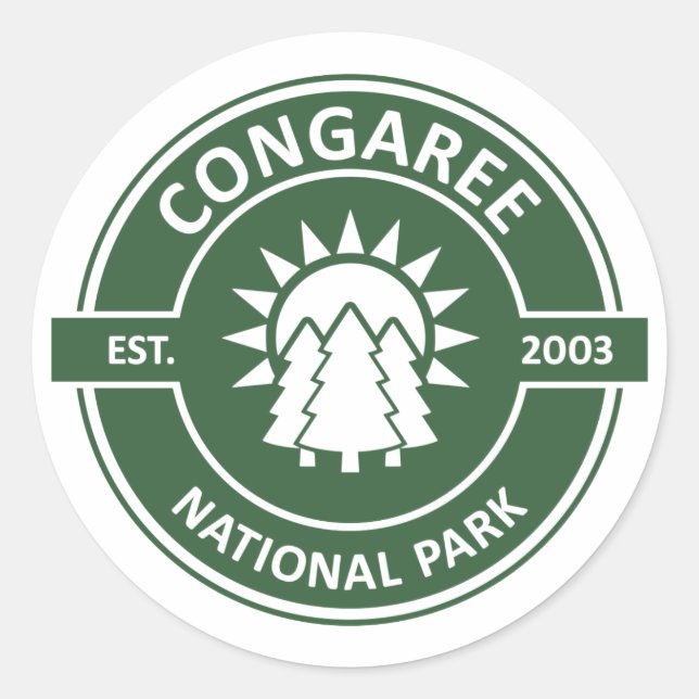 Sticker Rond Le Parc national de Congaree (Devant)