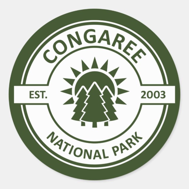 Sticker Rond Le Parc national de Congaree (Devant)