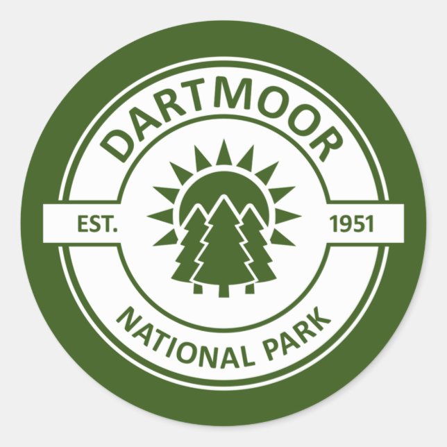Sticker Rond Le Parc national de Dartmoor (Devant)