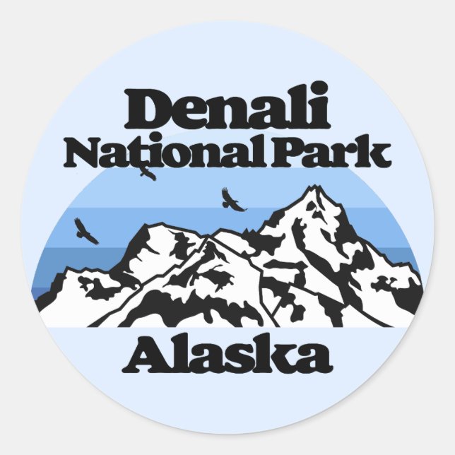 Sticker Rond Le Parc national de Denali (Devant)