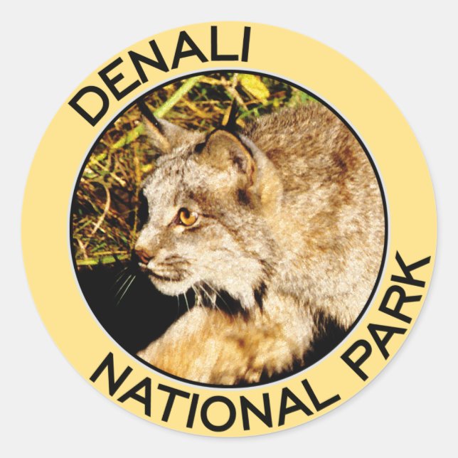Sticker Rond Le Parc national de Denali (Devant)