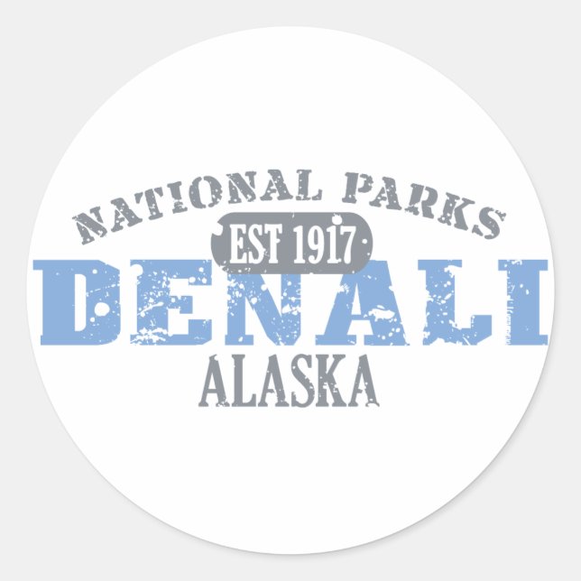Sticker Rond Le Parc national de Denali (Devant)