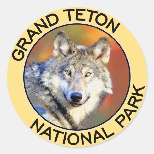 Sticker Rond Le Parc national de Grand Teton (Devant)