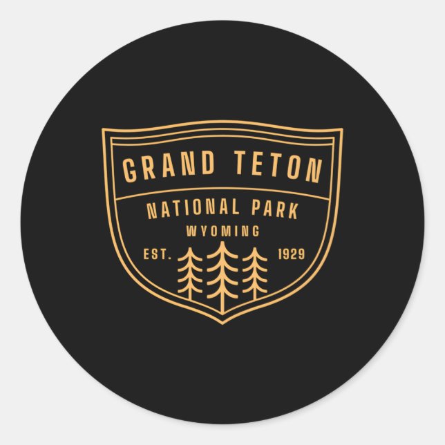 Sticker Rond Le Parc national de Grand Teton (Devant)