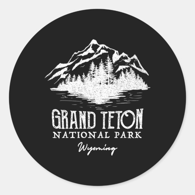 Sticker Rond Le Parc national de Grand Teton (Devant)