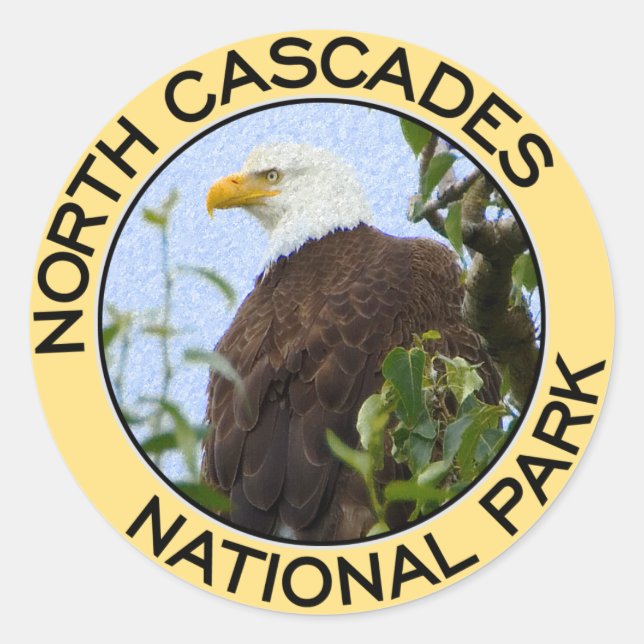 Sticker Rond Le Parc national de North Cascades (Devant)