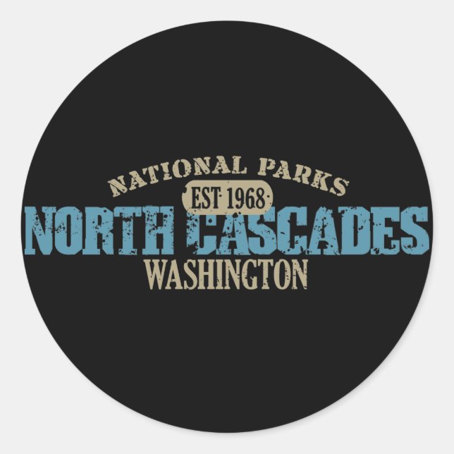 Sticker Rond Le Parc national de North Cascades (Devant)
