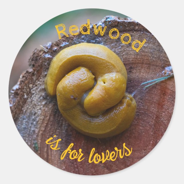 Sticker Rond Le parc national de Redwood Banana Slug Pair (Devant)