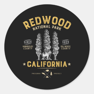 Sticker Rond Le parc national de Redwood Californie