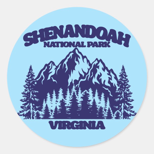 Sticker Rond Le Parc national de Shenandoah (Devant)