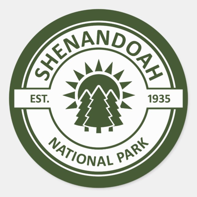 Sticker Rond Le Parc national de Shenandoah (Devant)