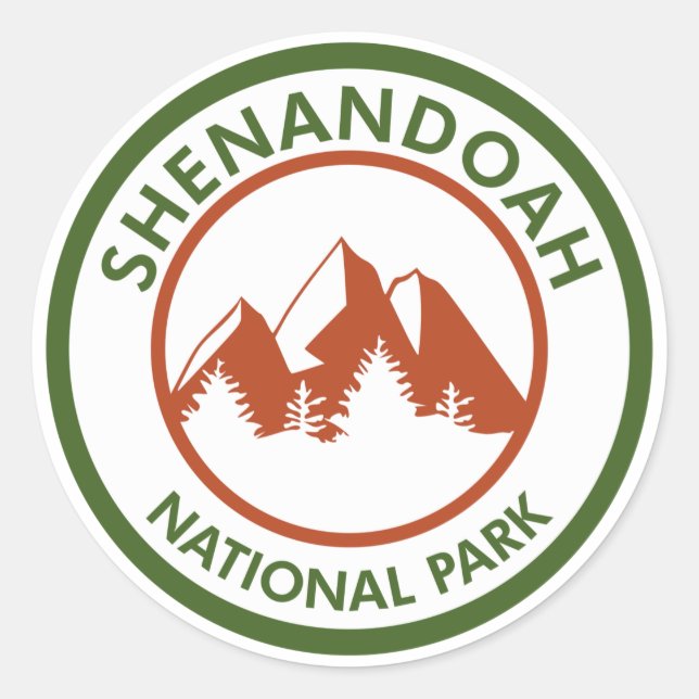 Sticker Rond Le Parc national de Shenandoah (Devant)