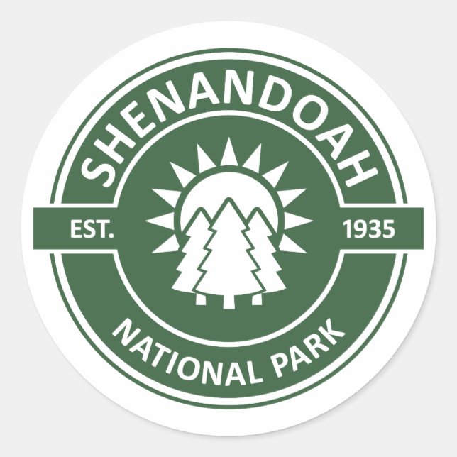 Sticker Rond Le Parc national de Shenandoah (Devant)