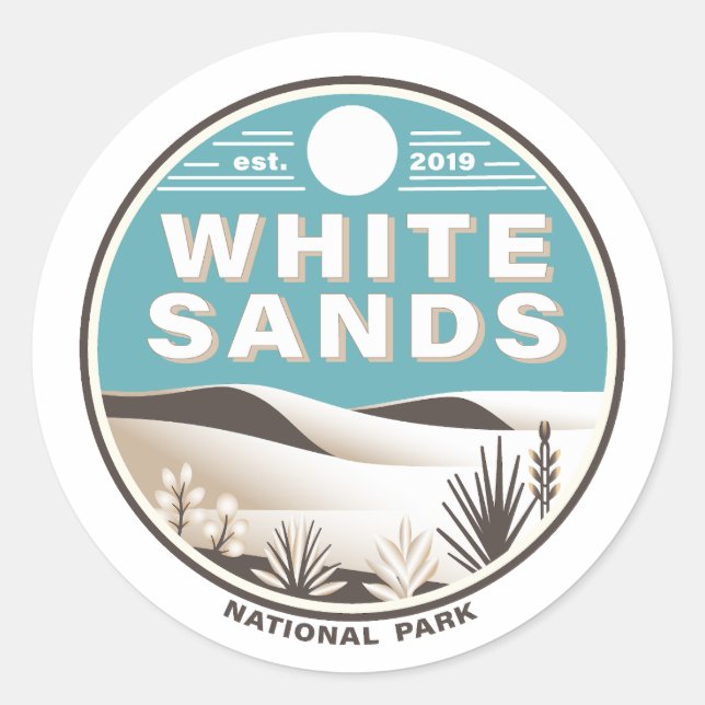 Sticker Rond Le parc national de White Sands (Devant)