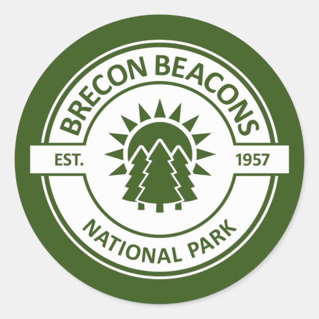 Sticker Rond Le Parc national des Brecon Beacons (Devant)
