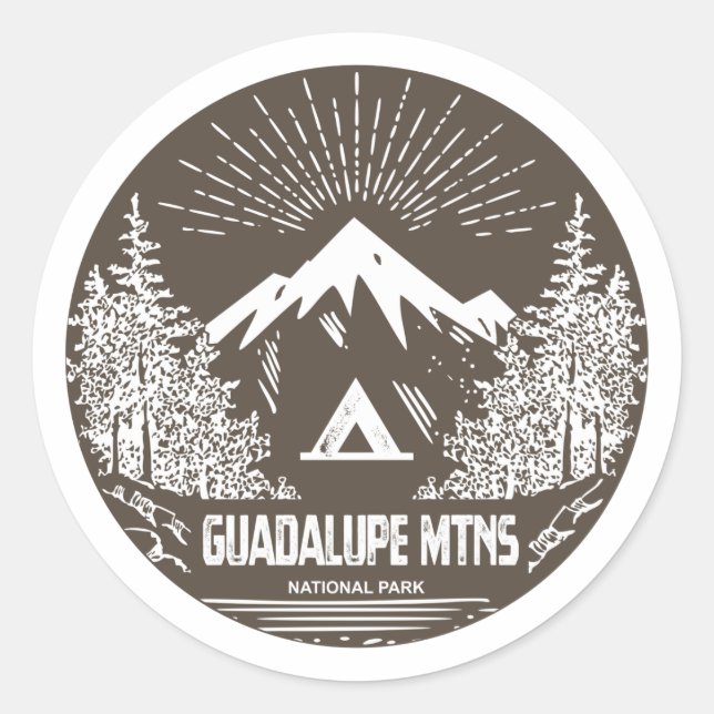Sticker Rond Le Parc national des Monts Guadalupe (Devant)