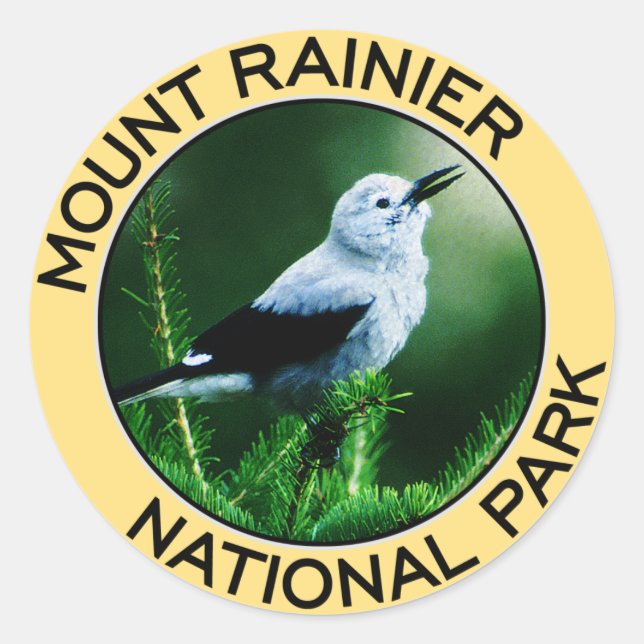 Sticker Rond Le Parc national du Mont Rainier (Devant)