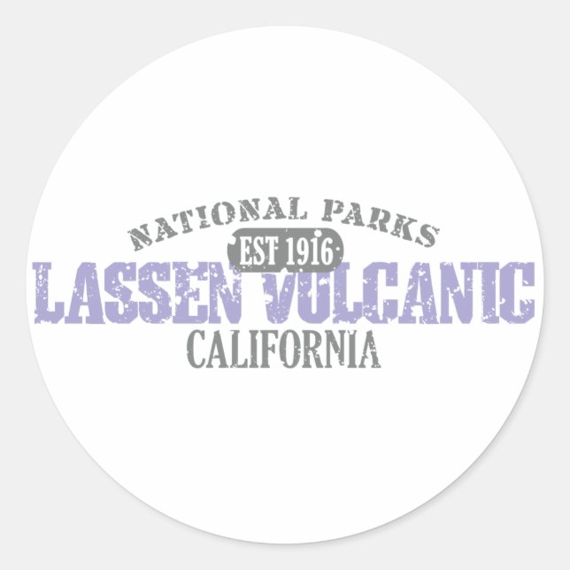 Sticker Rond Le Parc national volcanique de Lassen (Devant)