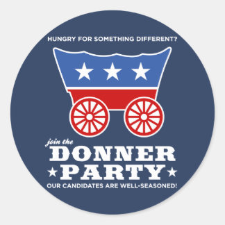 Sticker Rond Le Parti Donner - qui a faim de quelque chose de d