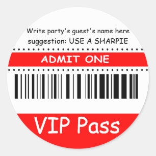 Sticker Rond Le passage des enfants VIP d'amusement admettent