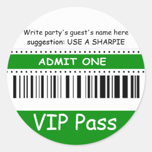 Sticker Rond Le passage des enfants VIP d'amusement admettent