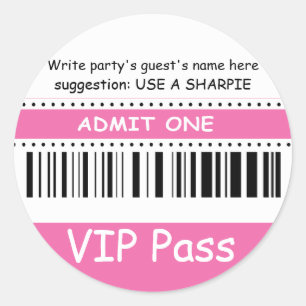 Sticker Rond Le passage des enfants VIP d'amusement admettent