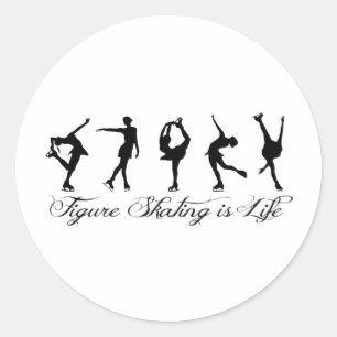Sticker Rond Le patinage artistique est la vie - Script & Skate
