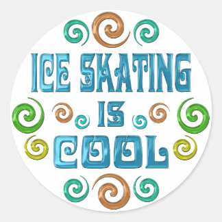 Sticker Rond Le patinage sur glace est Cool