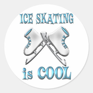 Sticker Rond Le patinage sur glace est Cool
