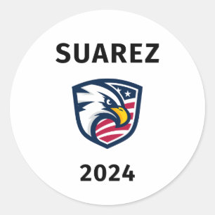 Sticker Rond Le patriotique cool Francis Suarez 2024, aigle éle