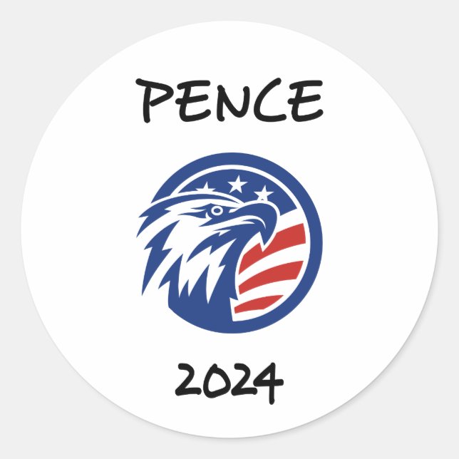 Sticker Rond Le patriotique Mike Pence 2024 T-Shirt de l'aigle  (Devant)