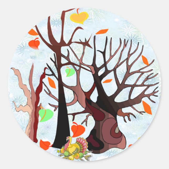 Sticker Rond Le pays des merveilles de l'automne (Devant)